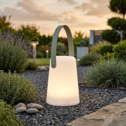 Garden Greatness Lunaria Dome Sage LED Garden Lantern in Green