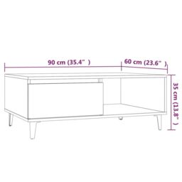 Berkfield Home Coffee Table Grey Sonoma 90x60x35 cm Engineered Wood - Size: 90 x 60 x 35 cm - thumbnail 8