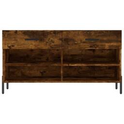 Berkfield Home Shoe Bench Smoked Oak 102x35x55 cm Engineered Wood in Brown - Size: 102 x 35 x 55 cm - thumbnail 6