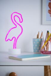 BHS Lighting Glow Flamingo Neon Table Lamp in Pink - thumbnail 4