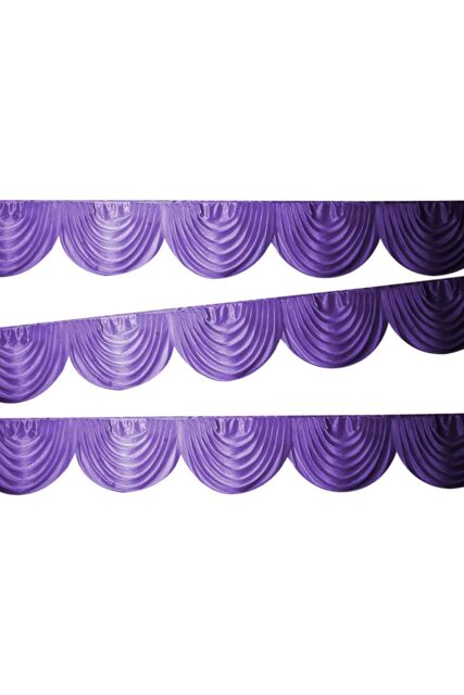 Neel Blue Swag Curtain Panel Ice Silk Detachable Swag Backdrop, 2 Metre in Purple - image 1