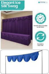 Neel Blue Swag Curtain Panel Ice Silk Detachable Swag Backdrop, 2 Metre in Purple - thumbnail 6
