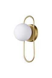 Golden Wall Light with Frosted Glass Bulb