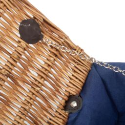 Red Hamper Wicker 36cm Double Steamed Picnic Basket with Cotton Lining in Blue - thumbnail 5