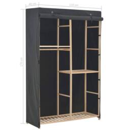 Berkfield Home Decorative 3-Tier Wardrobe Grey 110x40x170 cm Fabric - Size: 110 x 40 x 170 cm - thumbnail 6