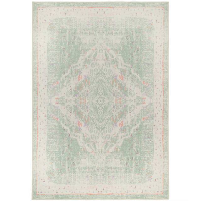 Kukoon Pale Green Traditional Flatwoven Living Room Area Rug Hallway Runner - Size: 200 cm x 290 cm - image 1