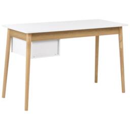 Wyld and Coco Desk White with Pine Accents 120 x 50 cm with Drawer Storage - thumbnail 6