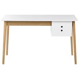 Wyld and Coco Desk White with Pine Accents 120 x 50 cm with Drawer Storage - thumbnail 5