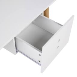 Wyld and Coco Desk White with Pine Accents 120 x 50 cm with Drawer Storage - thumbnail 7