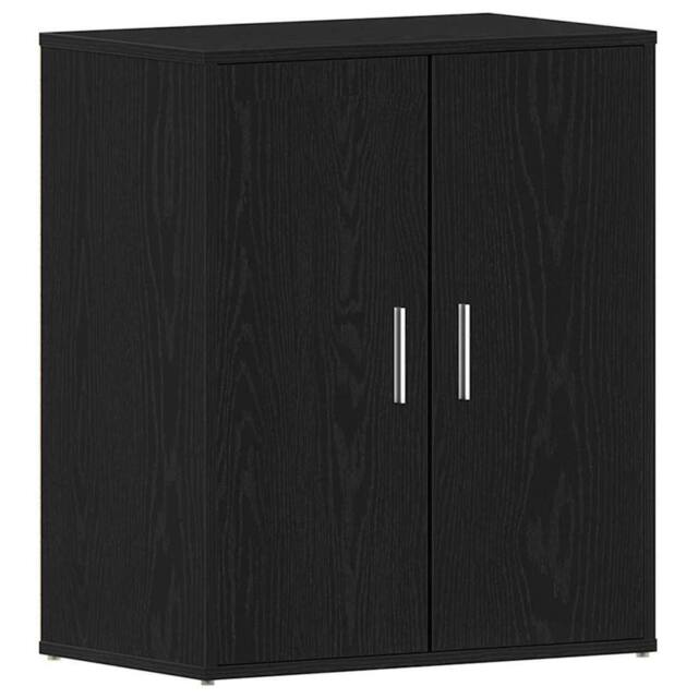 Berkfield Home Black Oak Shoe Cabinet 60x35x70 cm Made from Engineered Wood - Size: 60 x 35 x 70 cm - image 1