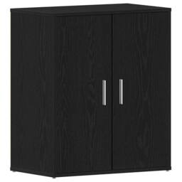 Berkfield Home Black Oak Shoe Cabinet 60x35x70 cm Made from Engineered Wood - Size: 60 x 35 x 70 cm - thumbnail 1