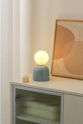 K LIVING Manila Blue Ceramic Table Lamp - thumbnail 2