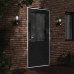 Berkfield Home Outdoor Wall Light with Sensor Black Stainless Steel - thumbnail 1
