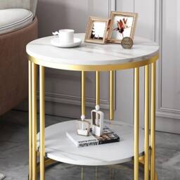 EONLION White Round Marble Coffee Table - Size: 100 cm - thumbnail 5