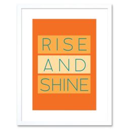 "Artery8 Wall Art Print Rise & Shine Orange Framed in White - Size: W7"" x H9""" - thumbnail 1