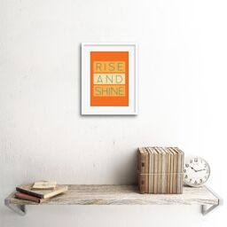 "Artery8 Wall Art Print Rise & Shine Orange Framed in White - Size: W7"" x H9""" - thumbnail 2