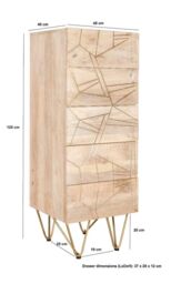 IH Design Tall Chest of drawers Deiondre Light Mango in Brown - thumbnail 4