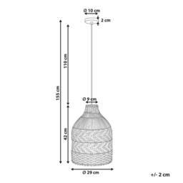 Wyld and Coco Pendant Lamp Handmade Black and White Rattan Shade Iron Boho Lighting - thumbnail 3