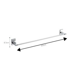 Showerdrape Unity 500mm Chrome Stainless Steel Wall Mounted Towel Rail in Silver - thumbnail 2