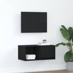 Berkfield Home TV Cabinet Black Oak 60x31x25.5 cm Engineered Wood - thumbnail 2
