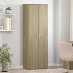 Berkfield Home Highboard Sonoma Oak 60x35x180 cm Engineered Wood in Light Oak - Size: 60 x 35 x 180 cm - thumbnail 2