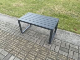 Fimous Aluminium 7 Seater Garden Furniture Outdoor Patio Sofa Set with Rectangular Coffee Table Armchair Side Table Dark Grey - thumbnail 4