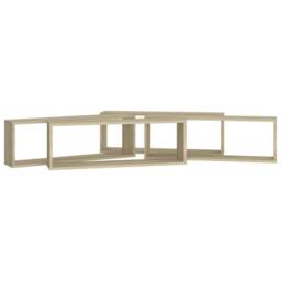 Berkfield Home Wall Cube Shelf 4 pcs Sonoma Oak 80x15x26.5 cm Engineered Wood in Light Brown - thumbnail 5
