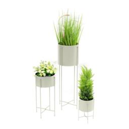 simpa 3PC Tall Plant Pot Holders & Hairpin Stands in Cream - thumbnail 1
