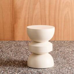 sweeek Side table, end table, nightstand metal in Cream - thumbnail 1