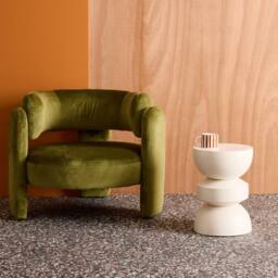 sweeek Side table, end table, nightstand metal in Cream - thumbnail 3