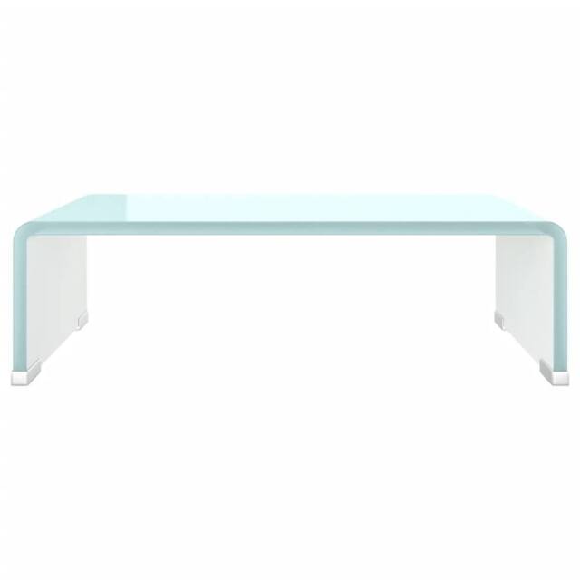 Berkfield Home TV Stand/Monitor Riser Glass Green 40x25x11 cm in Aqua - Size: 40 x 25 x 11 cm - image 1