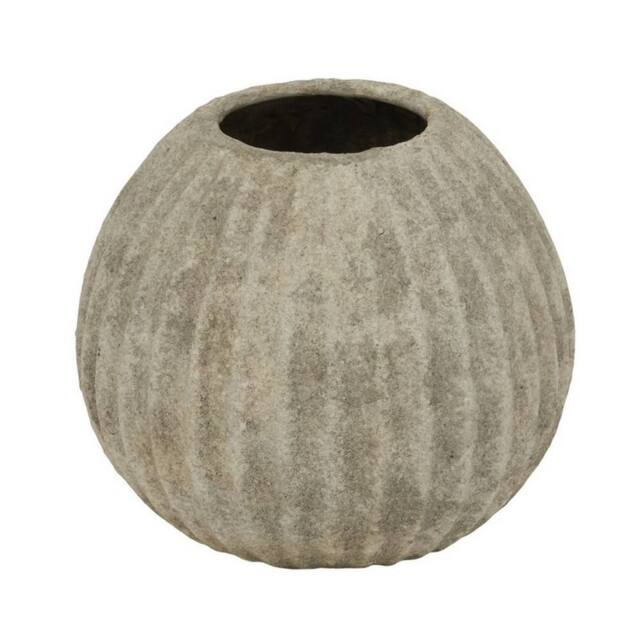 Lemon Pavilion Furniture and Decor Catania Round Vase - Ceramic - L22 x W22 x H18 cm - Light Grey
