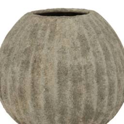 Lemon Pavilion Furniture and Decor Catania Round Vase - Ceramic - L22 x W22 x H18 cm - Light Grey - thumbnail 3