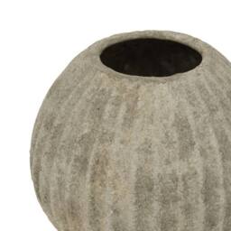 Lemon Pavilion Furniture and Decor Catania Round Vase - Ceramic - L22 x W22 x H18 cm - Light Grey - thumbnail 2