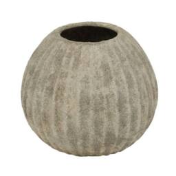 Lemon Pavilion Furniture and Decor Catania Round Vase - Ceramic - L22 x W22 x H18 cm - Light Grey - thumbnail 1