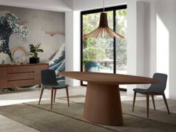 Angel Cerda Oval Walnut Dining Table, Fixed Top, 220x110x76 cm - Size: 220 x 110 x 76 cm - thumbnail 6