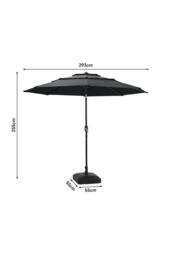 Living and Home Outdoor 3-Tier Umbrella with Crank and Tilt in Dark Grey - thumbnail 6