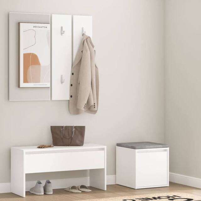 Berkfield Home Hallway Furniture Set White Engineered Wood - image 1