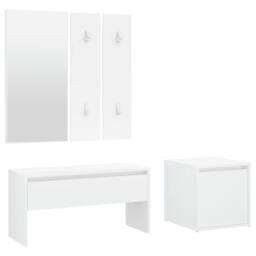 Berkfield Home Hallway Furniture Set White Engineered Wood - thumbnail 2