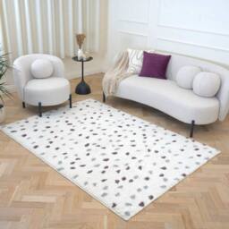 THE RUGS Moodi Spot Design Shaggy Soft High Pile Living Room Rug & Runner in Purple - Size: 80 cm x 150 cm - thumbnail 8