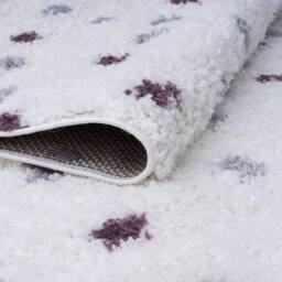 THE RUGS Moodi Spot Design Shaggy Soft High Pile Living Room Rug & Runner in Purple - Size: 80 cm x 150 cm - thumbnail 4