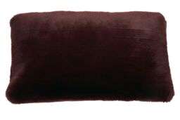 Orsina Rectangular Red Wine Faux Fur Cushion, Soft Feather Filled Decorative Cushion For Sofa & Bedroom - thumbnail 2
