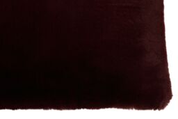 Orsina Rectangular Red Wine Faux Fur Cushion, Soft Feather Filled Decorative Cushion For Sofa & Bedroom - thumbnail 5