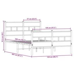 Berkfield Home Metal Bed Frame without Mattress Sonoma Oak 120x200 cm in Brown - thumbnail 9