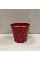KDMD Red Rustic Christmas Holly Pot - 16mm