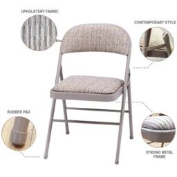 EONLION 4 x DELUXE STRONGOFFICE BACK REST Chair in Beige - Size: 100 cm - thumbnail 3