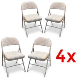 EONLION 4 x DELUXE STRONGOFFICE BACK REST Chair in Beige - Size: 100 cm