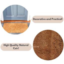 Marco Paul Brown Coir Star Design Antislip Doormat in Beige - Size: 45 cm x 75 cm - thumbnail 6
