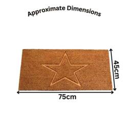 Marco Paul Brown Coir Star Design Antislip Doormat in Beige - Size: 45 cm x 75 cm - thumbnail 2