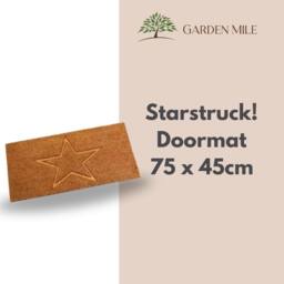 Marco Paul Brown Coir Star Design Antislip Doormat in Beige - Size: 45 cm x 75 cm - thumbnail 3
